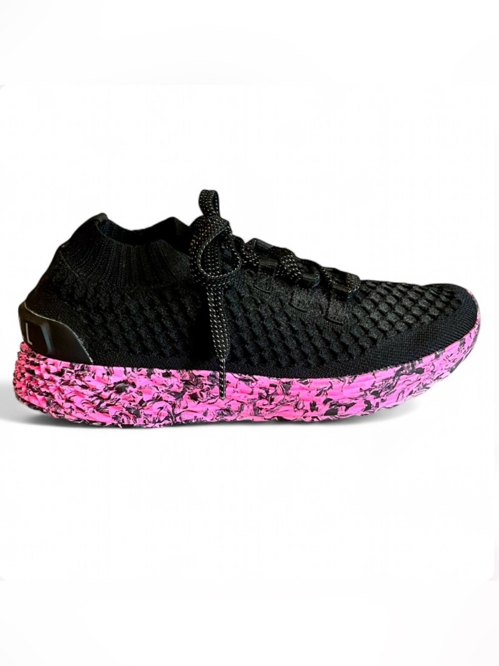 NOBULL NWOT Allday Knit Running Shoes Black Pink Marble Unisex 9.5W 8M MSRP $149